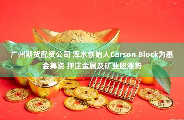 广州期货配资公司 浑水创始人Carson Block为基金筹资 押注金属及矿业股涨势
